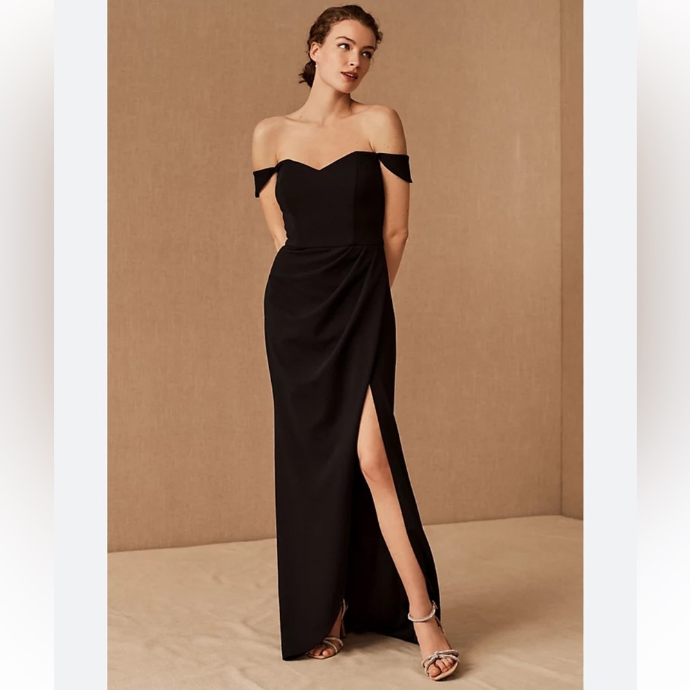 BHLDN Black Off-Shoulder Gown